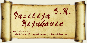 Vasilija Mijuković vizit kartica